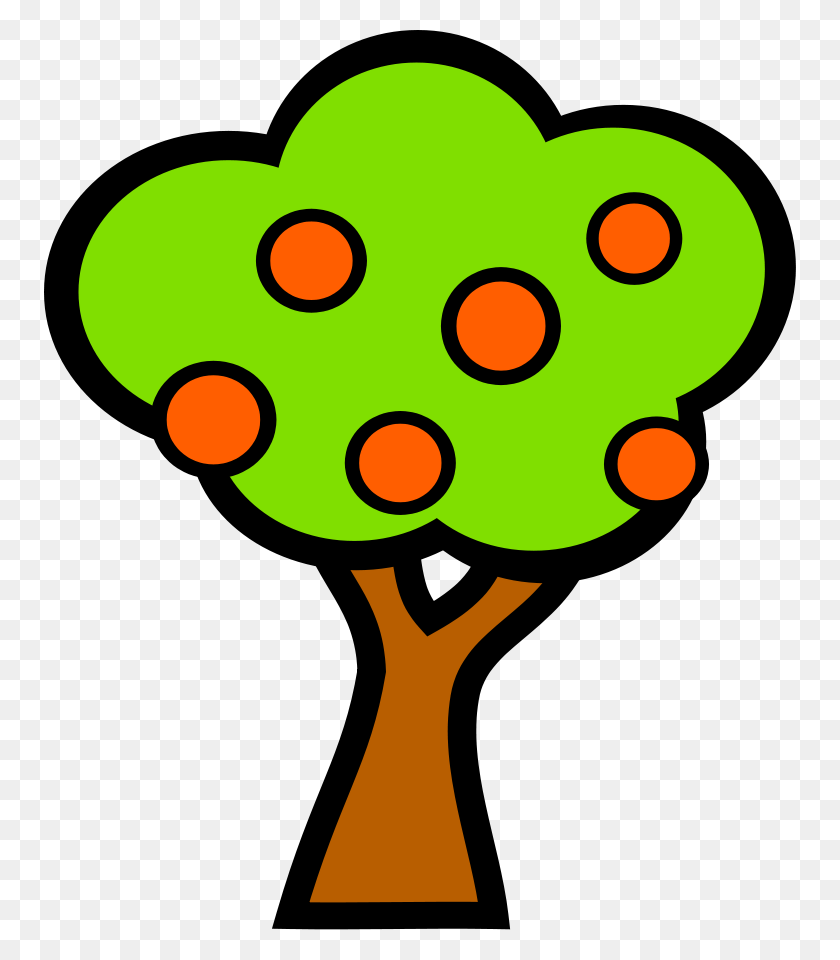 752x900 Download Tree With Fruits Clipart - Free Tree Images Clip Art