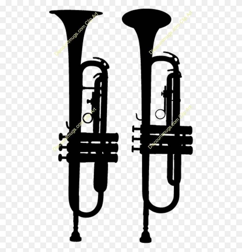 500x813 Download Trumpet Clipart Trumpet Baritone Saxophone Sticker - Trombone Clipart