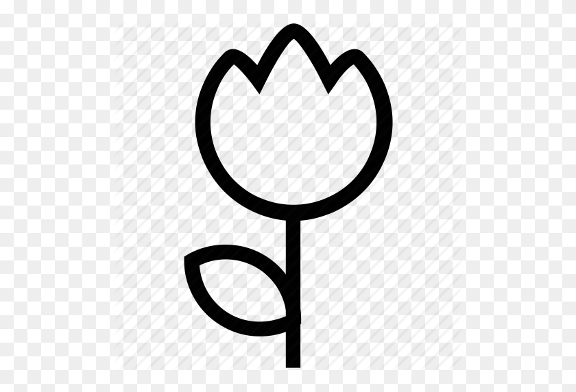 512x512 Download Tulip Outline Icon Clipart Flower Tulip Clip Art - Tulip Clipart Black And White
