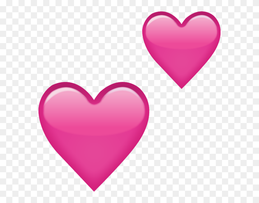 600x600 Скачать Два Розовых Сердца Emoji Icon Emoji Island - Love Emoji Png