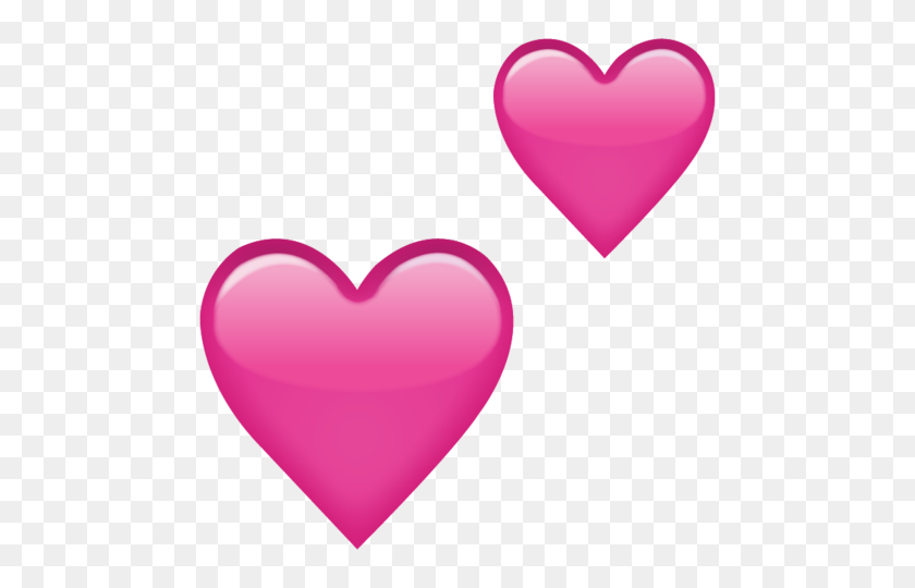 480x480 Descargar Dos Corazones De Color Rosa Emoji Icono De La Isla De Emoji - Corazón Emoji Png