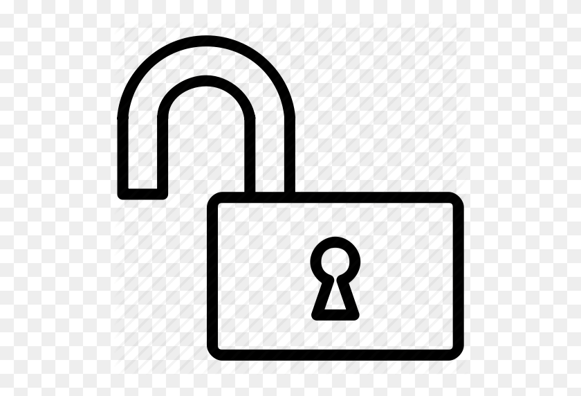 512x512 Download Unlocked Lock White Clipart Lock Clip Art Lock, Key - Security Clipart