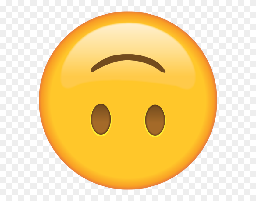 600x600 Descargar Boca Abajo Emoji De La Cara De La Isla De Emoji - Cara Sonriente Emoji Png