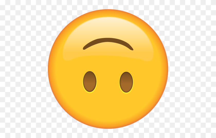 480x480 Скачать Перевернутое Лицо Emoji Emoji Island - Думающее Лицо Emoji Png