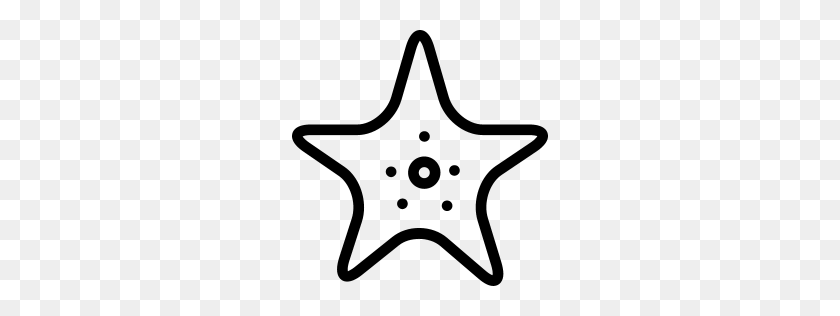 256x256 Download Vector - Starfish Black And White Clipart