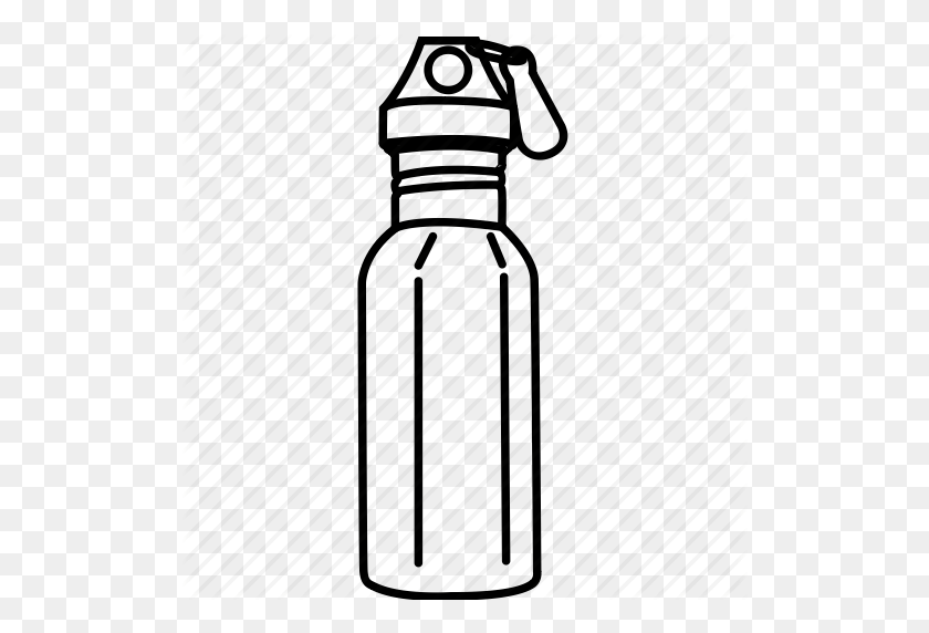 512x512 Скачать Контур Бутылки С Водой Клипарт Бутылки С Водой Картинки - Бутылка С Водой Клипарт Черно-Белый