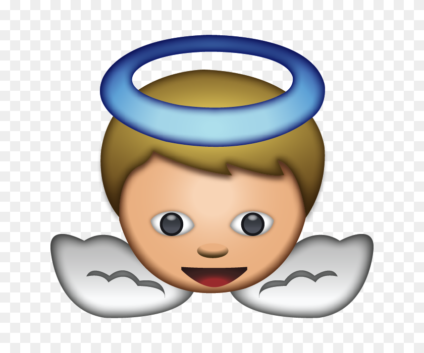 640x640 Descargar White Baby Angel Emoji Emoji Island - Baby Emoji Png