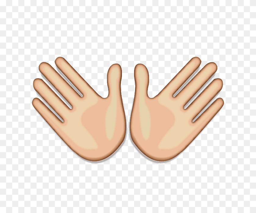 640x640 Download White Open Hands Sign Emoji Icon Emoji Island - Open Hand PNG