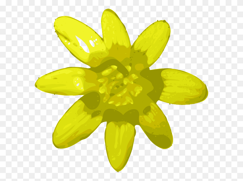 600x568 Скачать Желтый Размытый Цветок Клипарт - Желтый Цветок Png