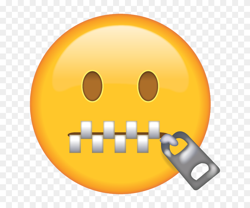 640x640 Download Zipper Mouth Face Emoji Emoji Island - Zipped Lips Clipart