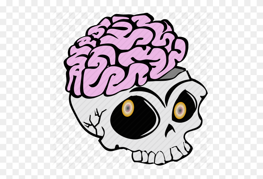 512x512 Скачать Zombies Ate My Brain Square Car Magnet X Клипарт - Клипарт Мозг В Голове