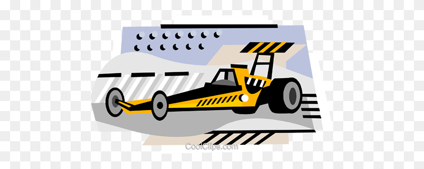 480x275 Drag Racing Royalty Free Vector Clipart Illustration - Drag Racing Clipart