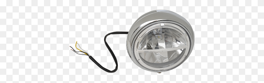 400x206 Drag Specialties Headlight Led, Chrome - Headlight PNG