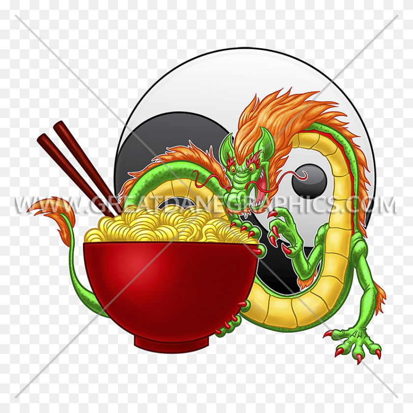 825x825 Dragon And Noodles Production Ready Artwork For T Shirt Printing - Noodles PNG