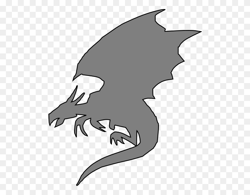516x597 Dragon Black And Grey Png, Clip Art For Web - Dragon Clipart Black And White