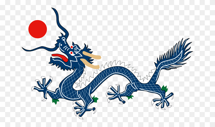 670x439 Дракон Из Флага Китайской Династии Цин - Дракон Png
