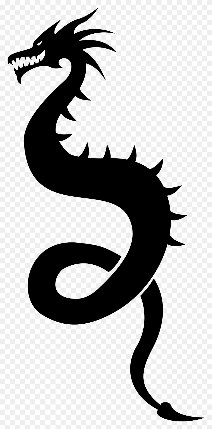 1143x2400 Dragon Silhouette Vector Clipart Image - Chinese Dragon PNG
