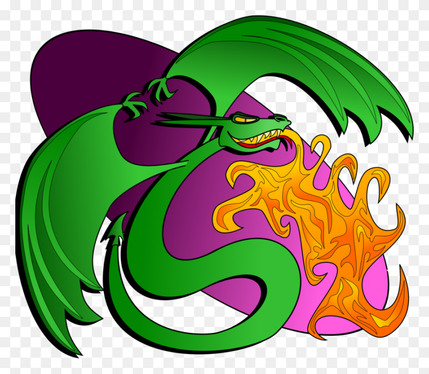 870x750 Dragon Tree Frog Monster Wyvern Fire Breathing - Breathing Clipart