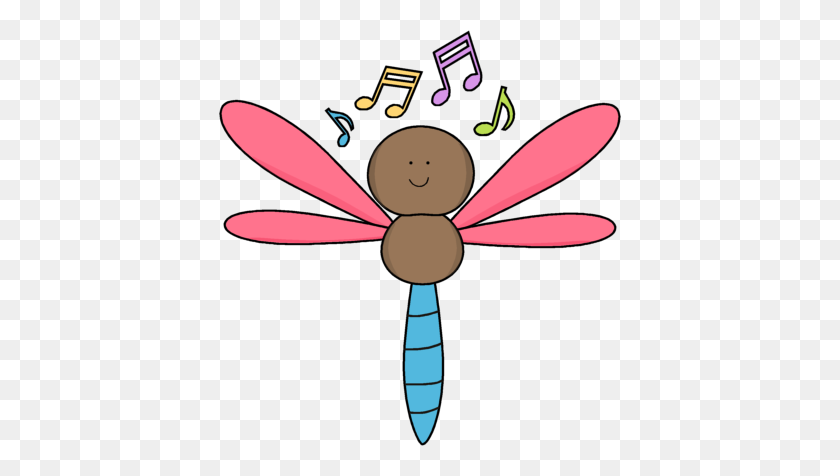 402x416 Dragonfly Clip Art - Music Note Clipart Transparent Background