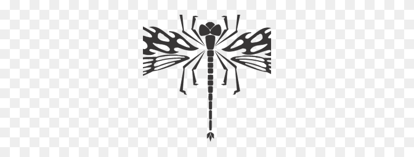 260x260 Dragonfly Clipart Black And White - Phoenix Clipart Black And White
