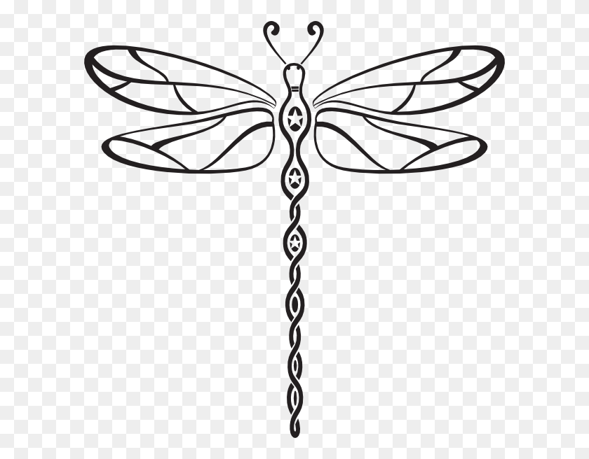 600x596 Dragonfly Clipart Black And White Free Collection - Tribal Clipart Black And White