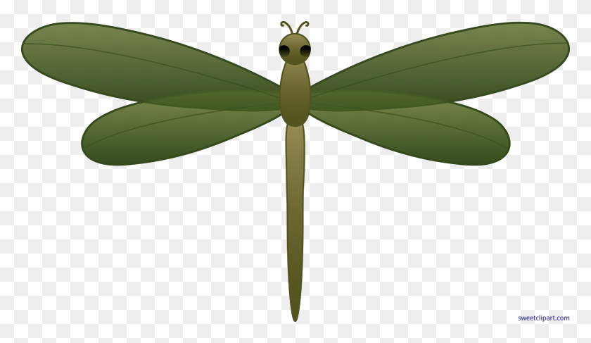 7000x3836 Dragonfly Green Clip Art - Dragonfly Clipart