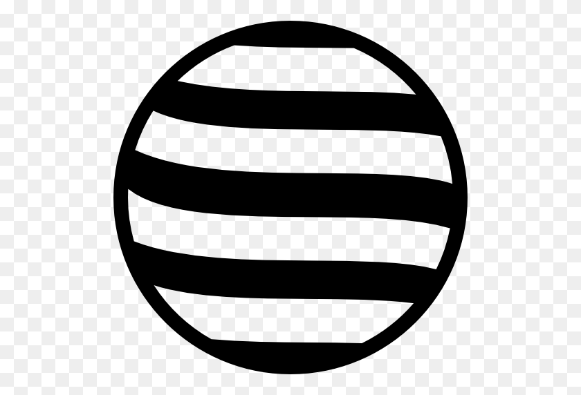 512x512 Draw A Circle With Four Horizontal Empty Stripeslines Inside - Black Stripes PNG
