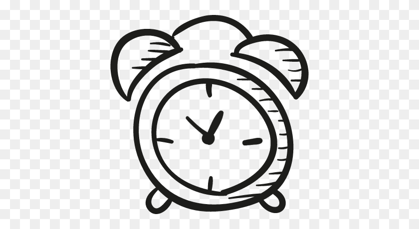 400x400 Draw Alarm Clock Free Vectors, Logos, Icons And Photos Downloads - Alarm Clock Clipart Black And White