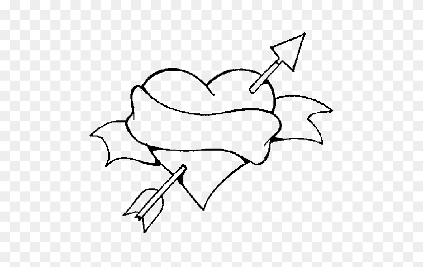 505x470 Drawing Arrow Free Download On Unixtitan - Heart Arrow Clipart