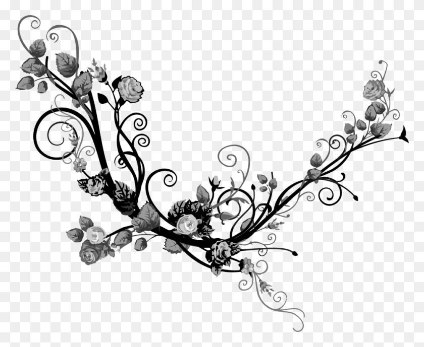 930x750 Drawing Black And White Flower Floral Design - Rose Clipart Black And White