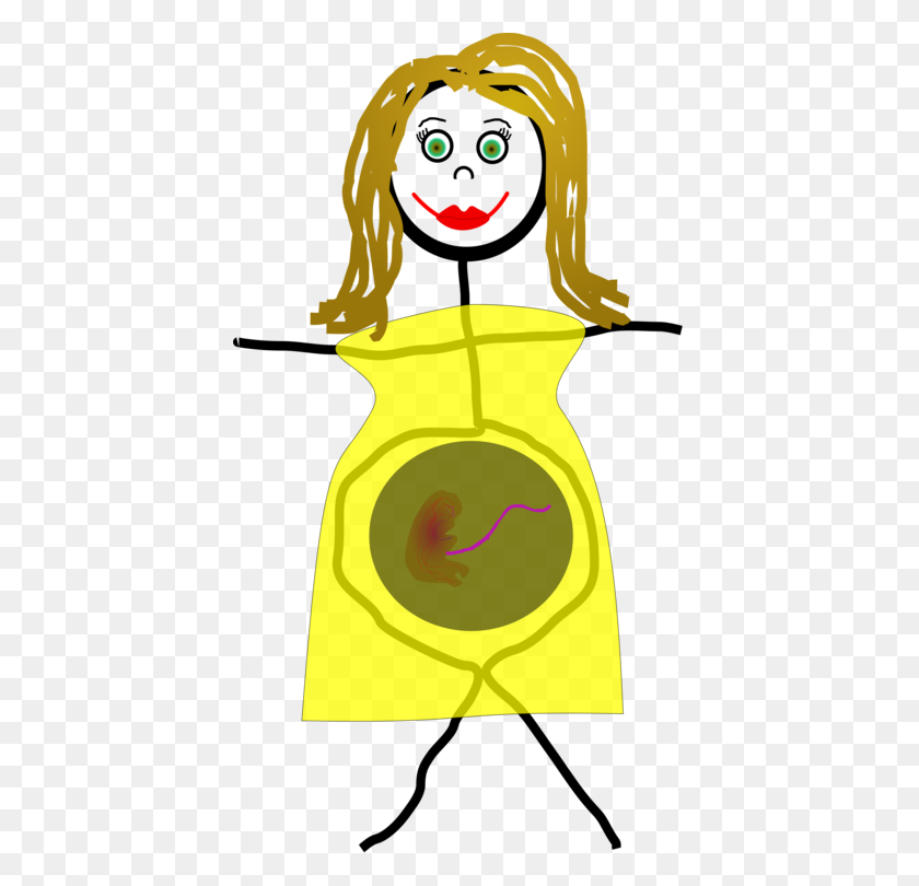 414x750 Drawing Cartoon Pregnancy Woman Silhouette - Pregnancy Test Clipart