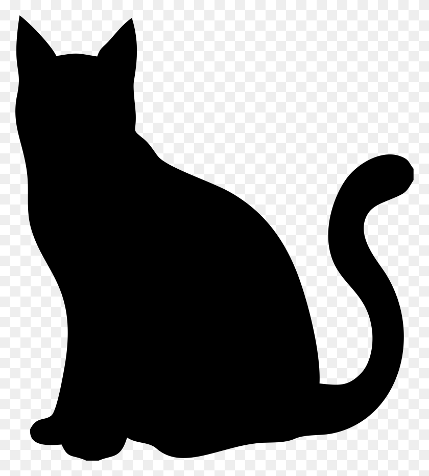 2594x2897 Drawing Cat Silhouette - Cat Ear Clipart