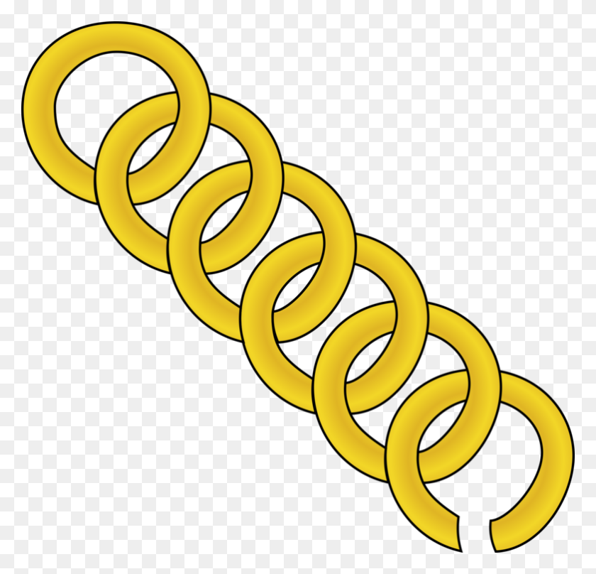 782x750 Drawing Chain Gold Necklace - Paper Chain Clipart