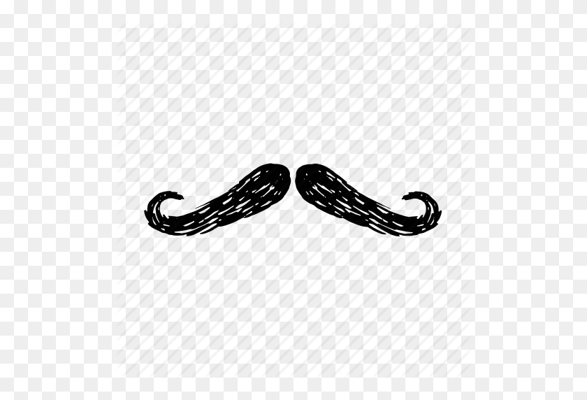 512x512 Drawing, Drawn, Facial, Hair, Hand, Moustache, Mustache Icon - Facial Hair PNG
