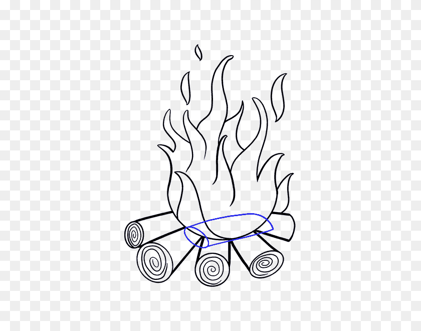 678x600 Drawing Fire Coloring Book Clip Art - Campfire Black And White Clipart