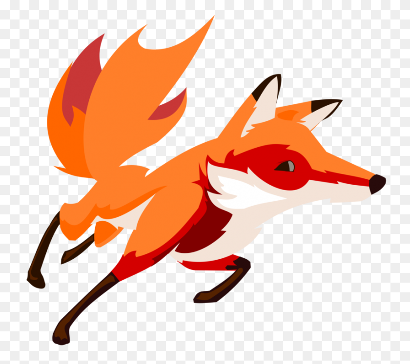 851x750 Drawing Fox Running Art - Running Clipart Free