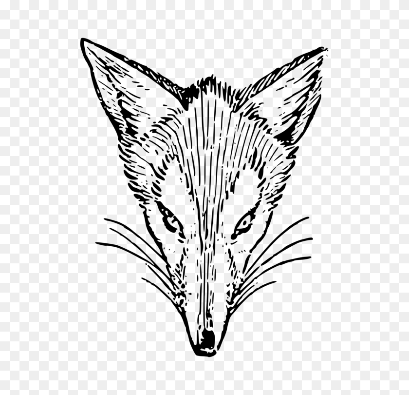 606x750 Drawing Fox Symbol Black And White Download - Fox Clipart Black And White