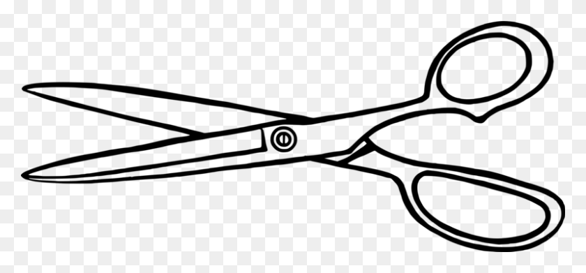 799x340 Drawing Hair Cutting Shears Scissors Download Computer Icons Free - Hair Clipart Black And White