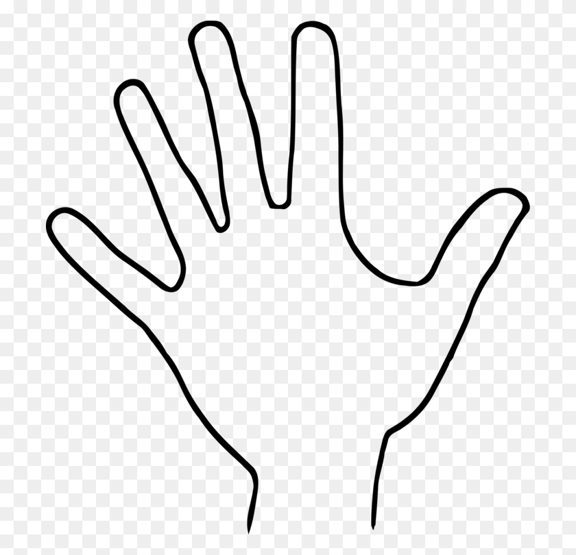 706x750 Drawing Hand Outline Document Finger - Waving Hand Clipart