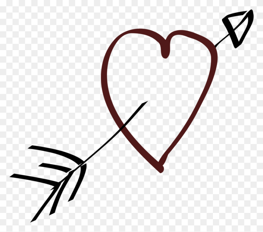 858x750 Dibujo De Corazones Y Flechas Descargar Corazones Y Flechas Gratis - Corazón Y Flecha Clipart