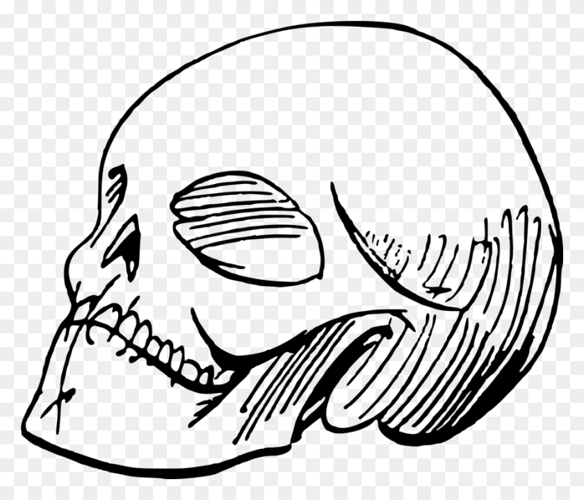 886x750 Drawing Line Art Skull Painting Cartoon - Skeletal System Clipart