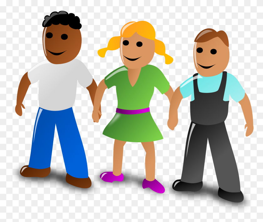 1920x1601 Drawing Of Happy People Holding Hands Free Image - Happy People PNG