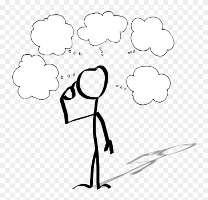 750x750 Drawing Person Thought Cartoon Stick Figure - Person Drawing Clipart