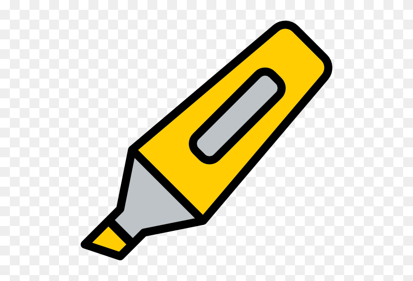 512x512 Drawing, Tools And Utensils, Highlighter, Underline, Edit, Draw - Highlighter Clipart