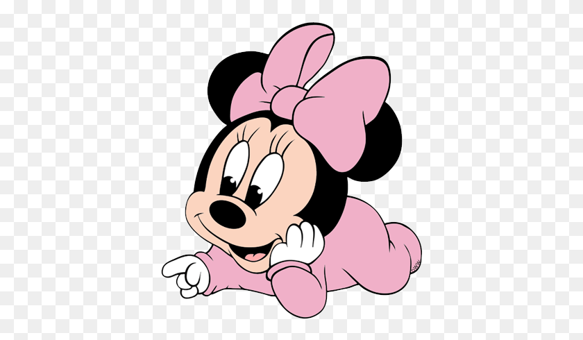 378x430 Drawings Of Baby Minnie Mouse Flybutterflies - Baby PNG
