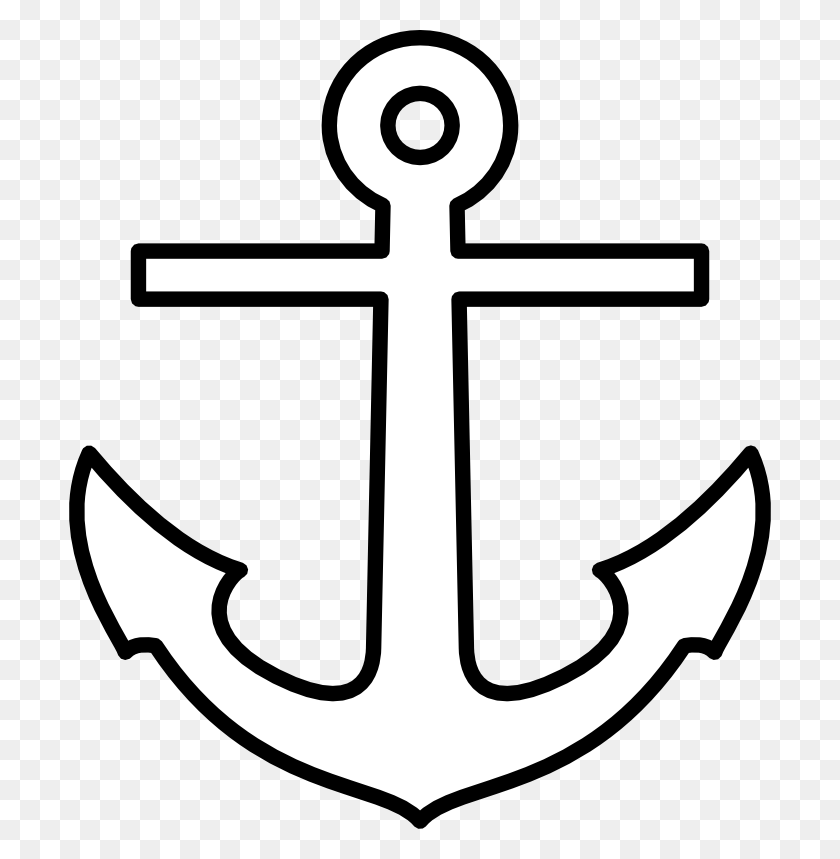 702x799 Drawn Anchor Logo - Anchor With Rope Clipart