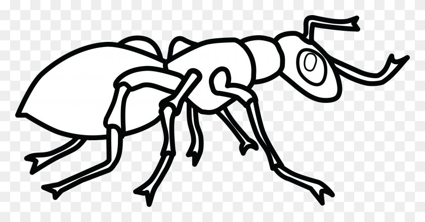 4000x1953 Drawn Ant Clip Art - Free Ant Clipart