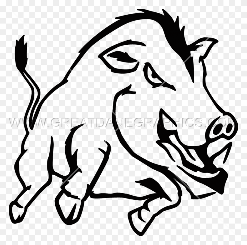 825x818 Drawn Boar Translucent - Hog Clipart Black And White