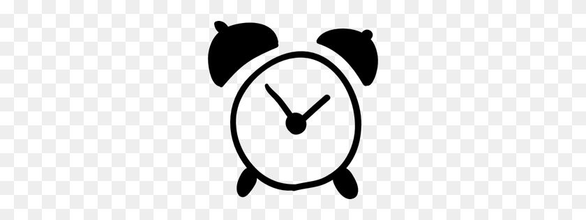 256x256 Drawn Clock Circular - Alarm Clock Clipart Black And White