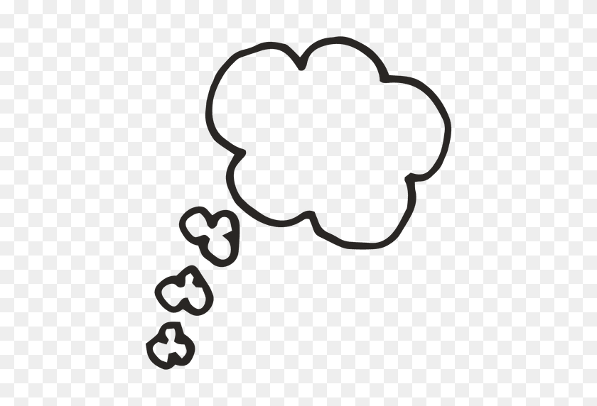 512x512 Drawn Cloud Thinking - Thinking Cloud Clipart